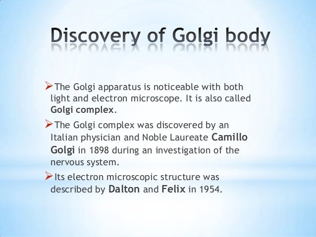 function of golgi apparatus in points